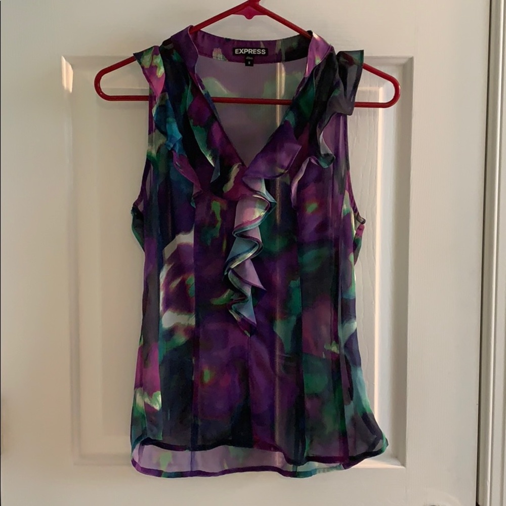 Sheer jewel toned Express blouse